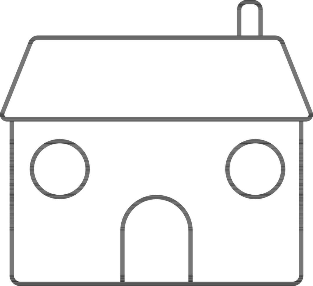 Vector Illustration of Home Icon In Line Art.