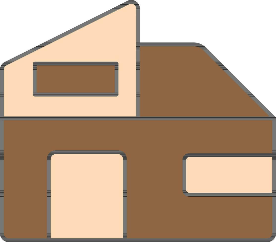 Isolated Home Icon In Brown And Peach Color. vector