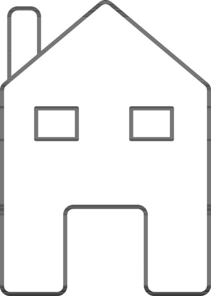 Home Icon In Black Line Art, vector
