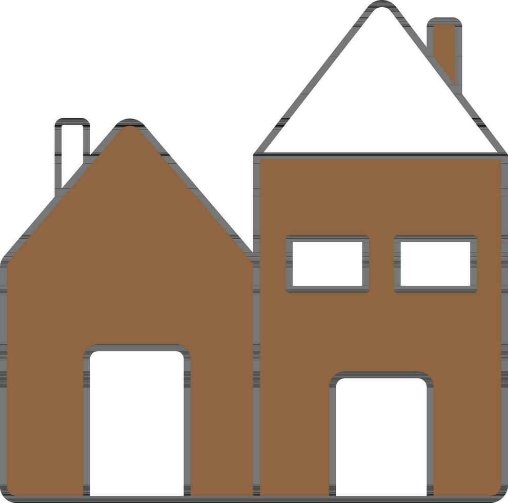 House Icon In Brown And White Color. vector