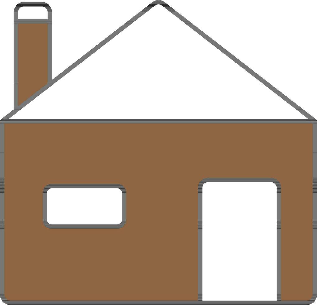 Isolated Home Icon In Brown And Whte Color. vector