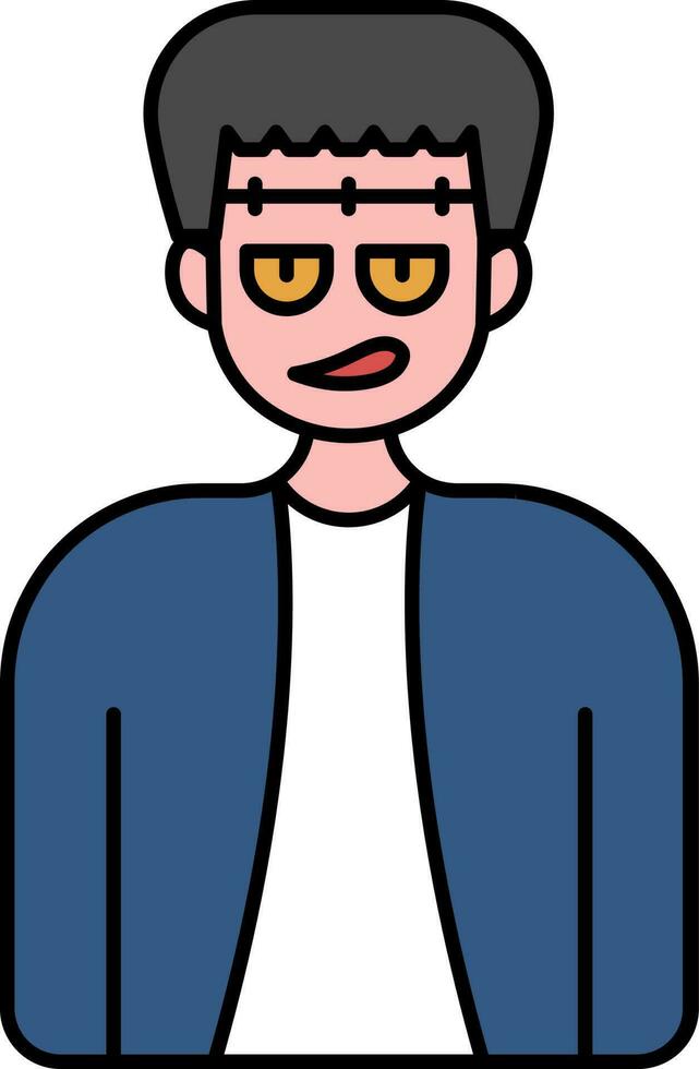 Frankenstein Colorful Icon in Flat Style. vector