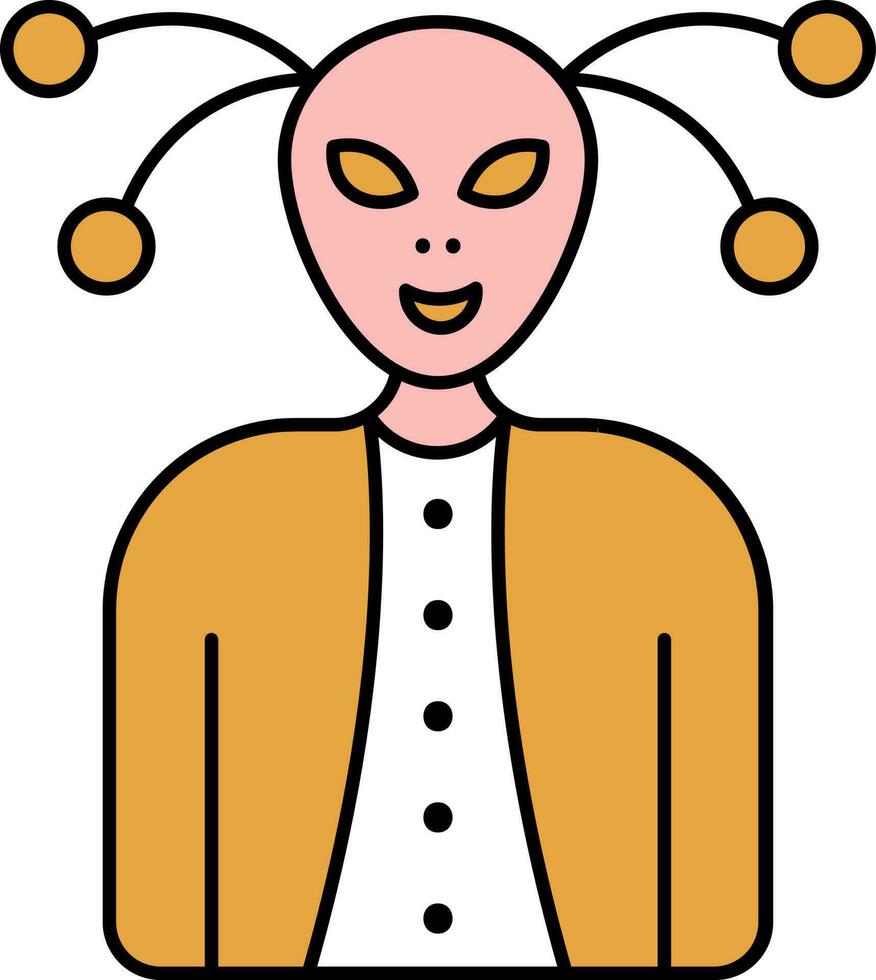 dibujos animados extraterrestre personaje icono en amarillo y blanco color. vector