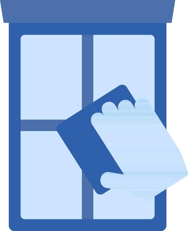 azul mano limpiando ventana icono o símbolo. vector