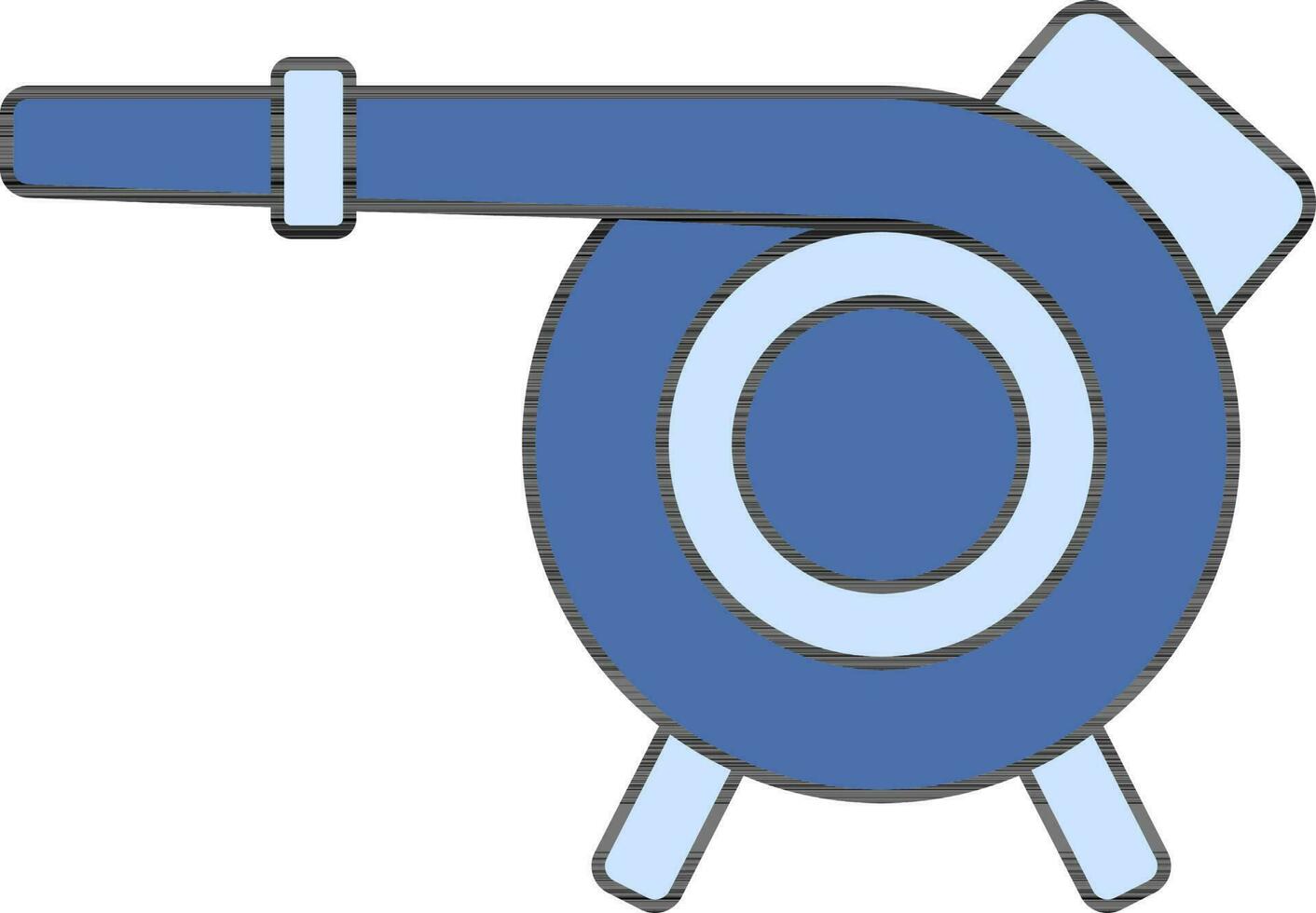 soplador icono o símbolo en azul color. vector