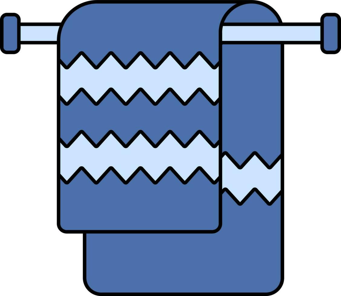 Illustration Of Towel Icon In Blue Color. vector