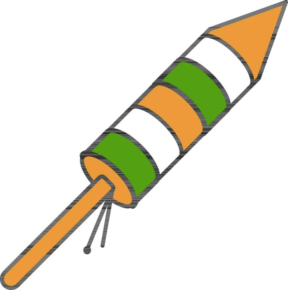 Tricolor Fireworks Rocket Icon. vector