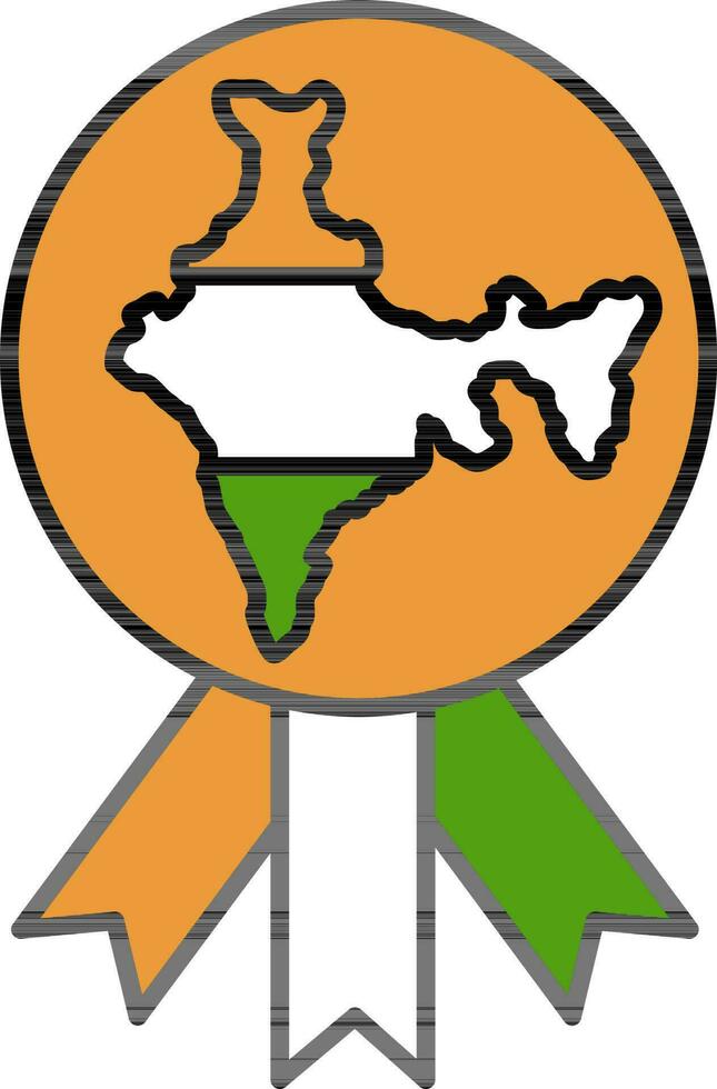 Indian Badge Icon In Flat Style. vector