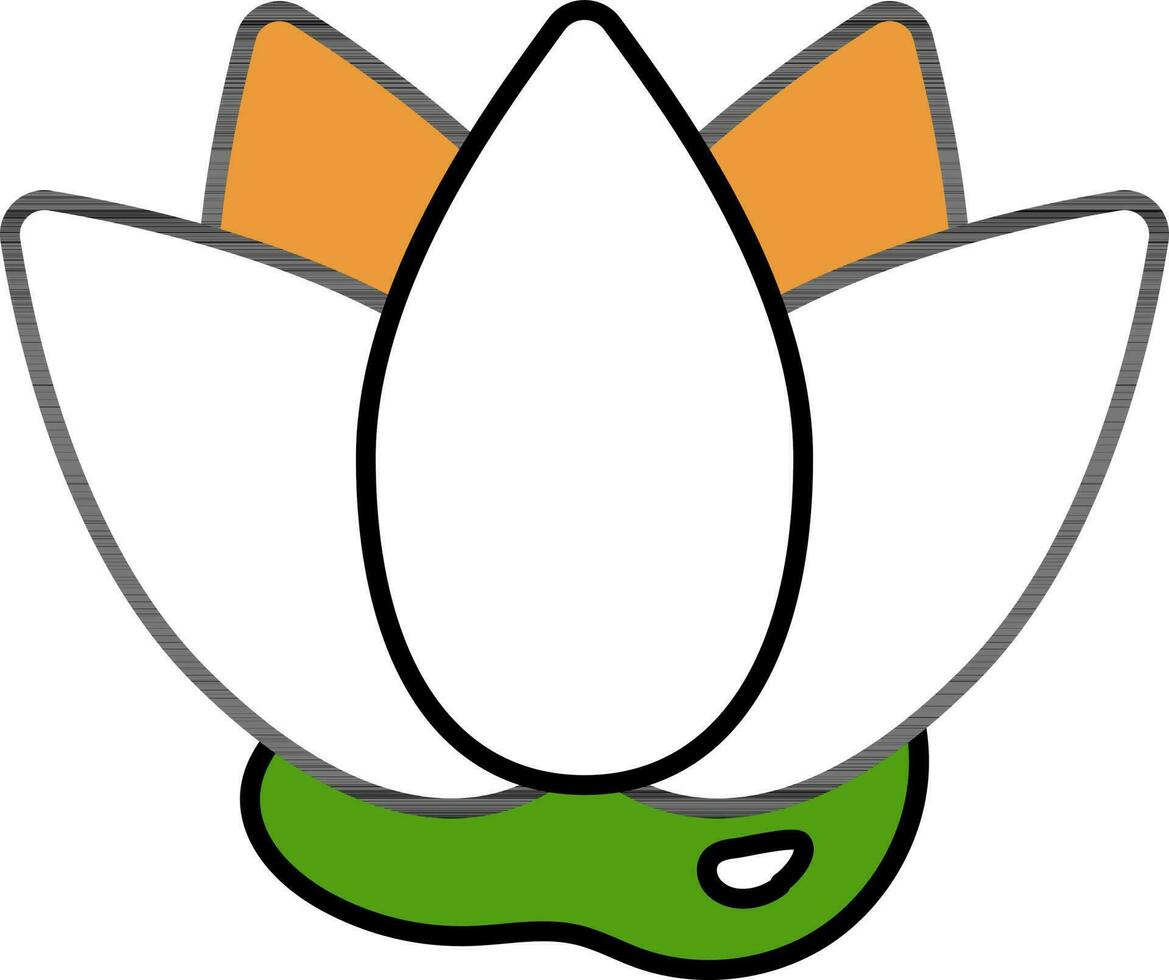 Tricolor Lotus Flower Icon. vector