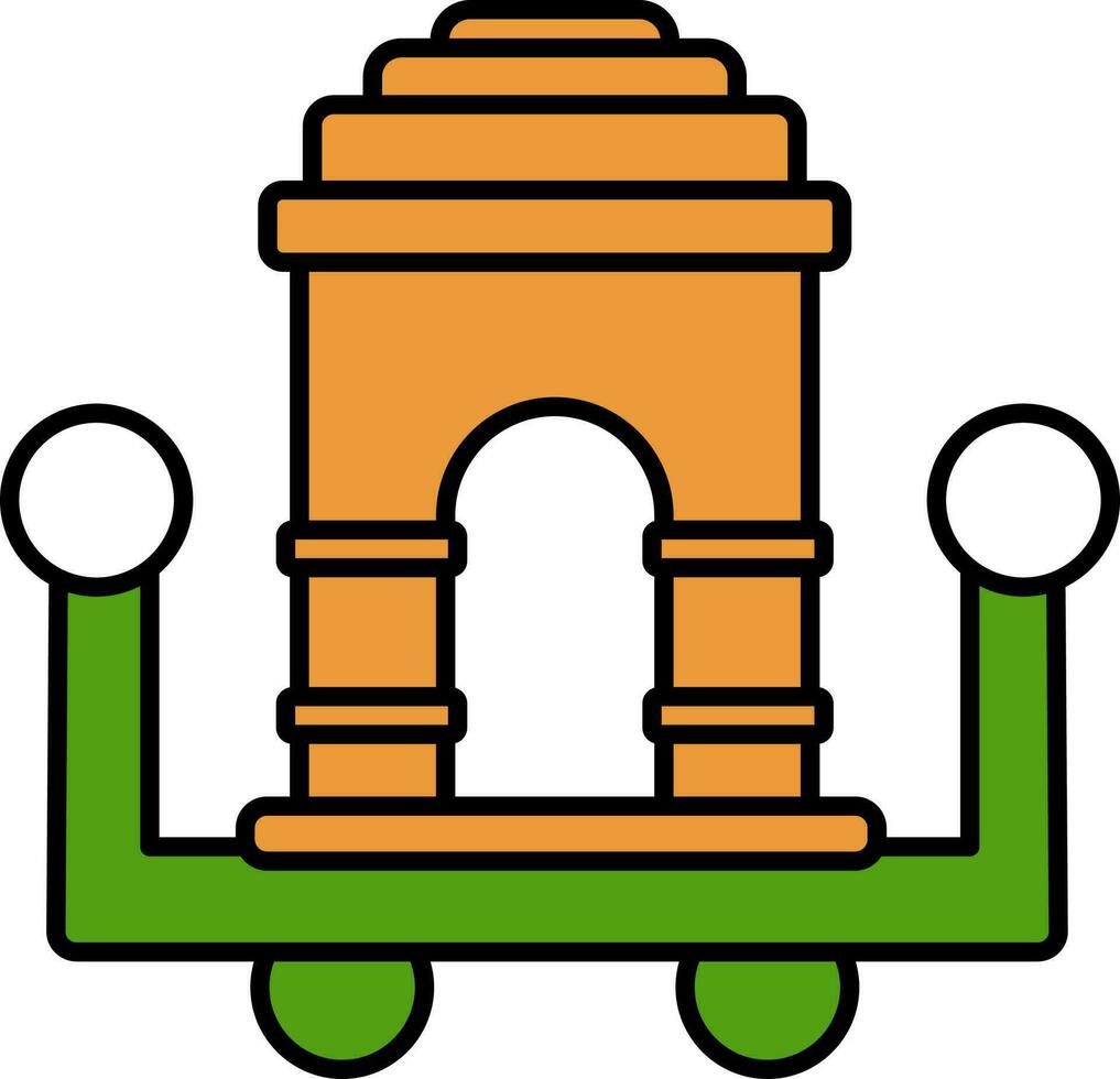 India Gate Icon In Flat Style. vector