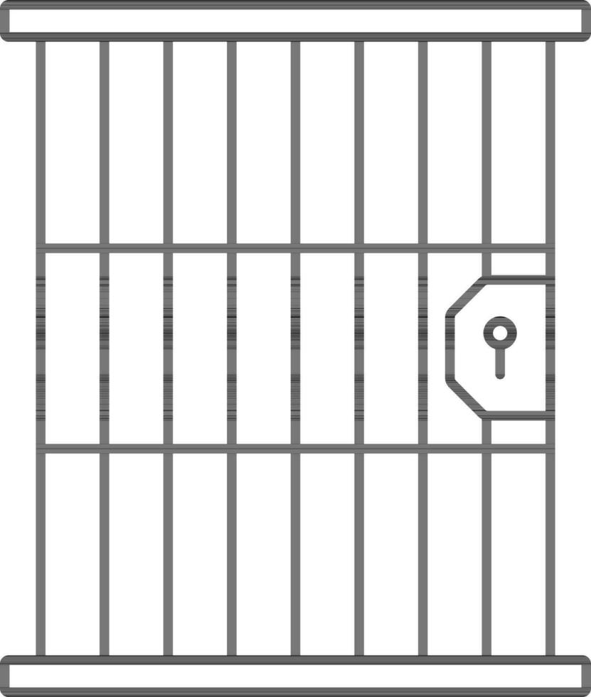 Illustration Of Prison Icon In Black Line Art. vector