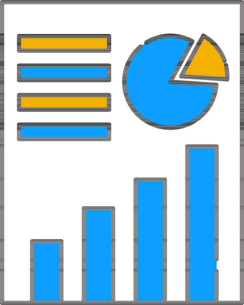 Blue And Yellow Color Infographic Chart Icon. vector