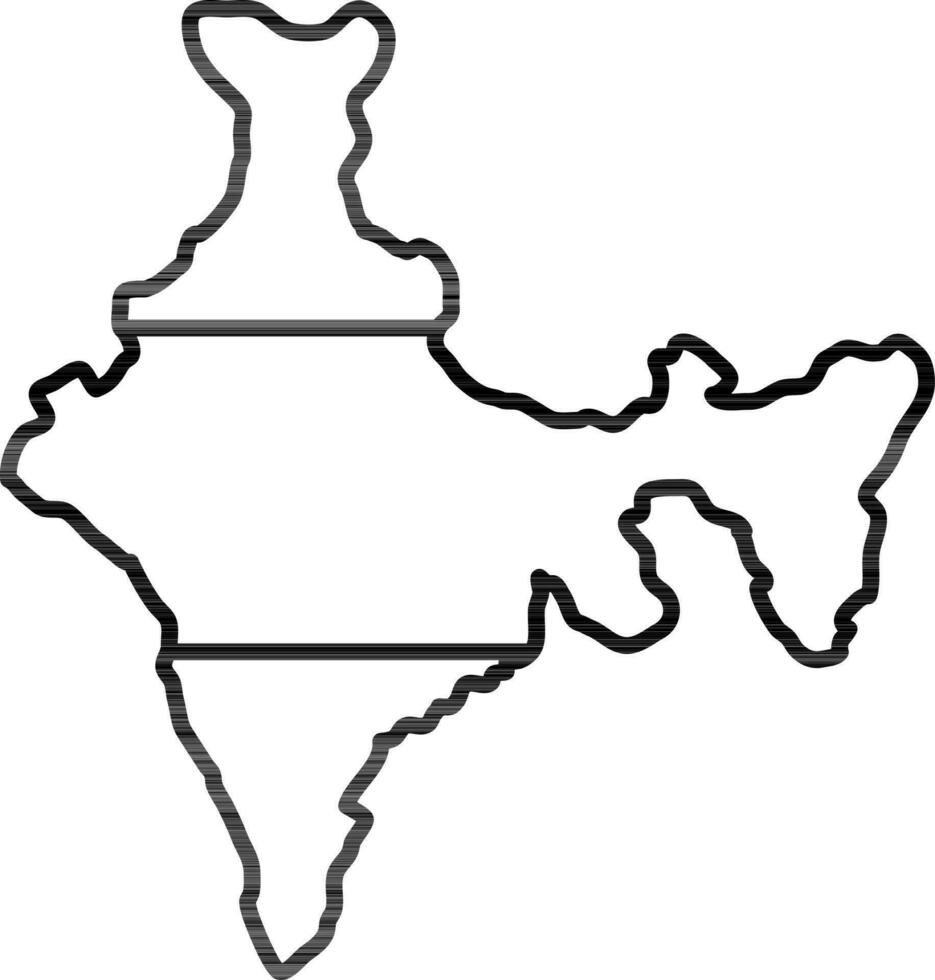 India mapa icono en plano estilo. vector