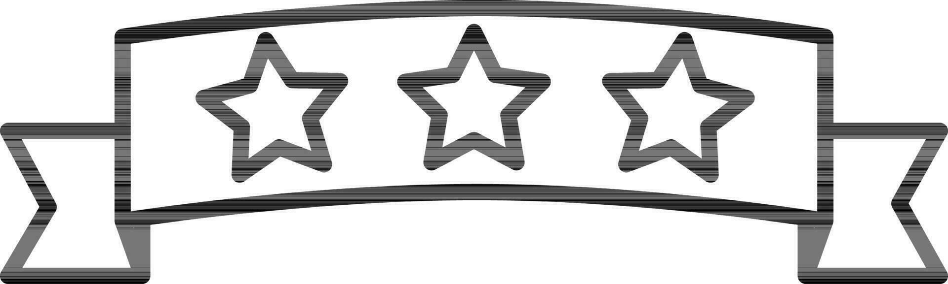 Ribbon Icon In Black Outline. vector