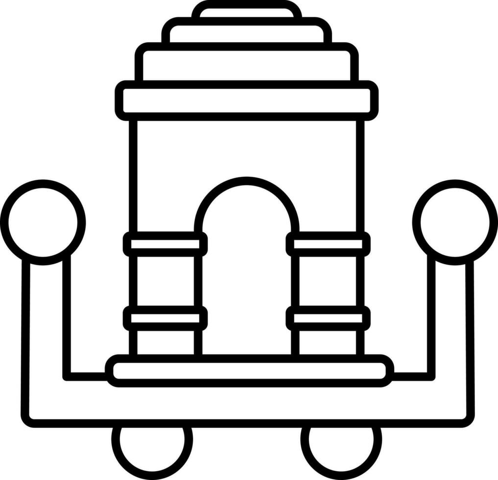 lineal estilo India portón icono. vector