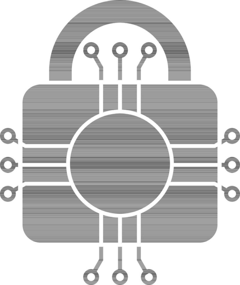 ilustración de ciber seguridad en gris y blanco color. vector