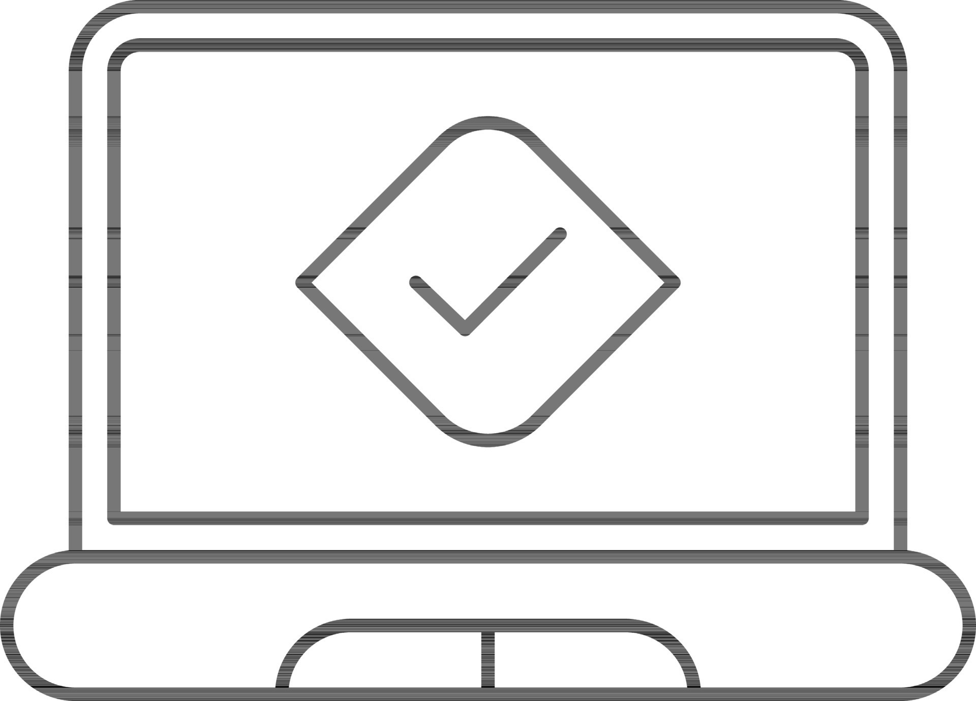 Cheque S mbolo En Ordenador Port til Pantalla Icono En Negro L nea Arte verbreitung-undenkbar-genre-herzchen-tastatur-laptop-eichh-rnchen