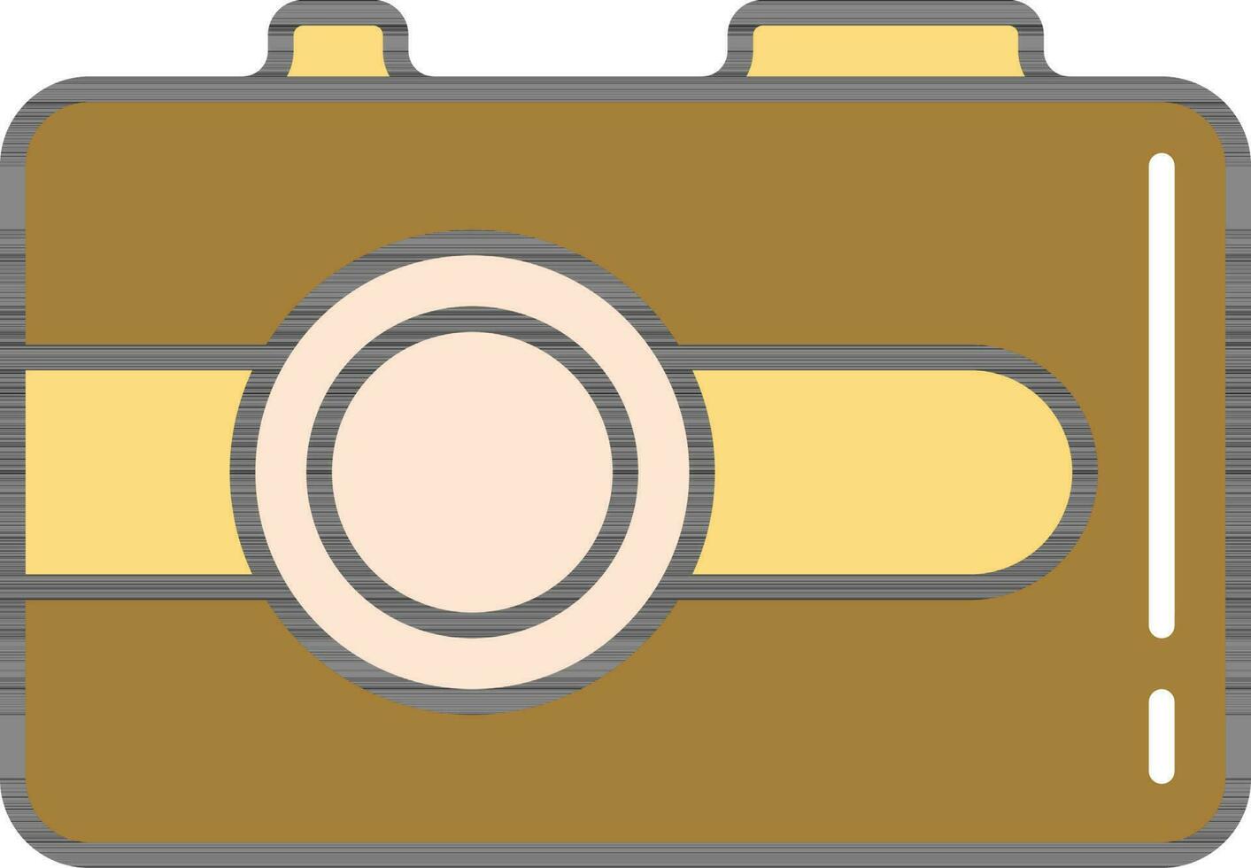 Isolated Camera Icon In Yellow And Bronze Color. vector