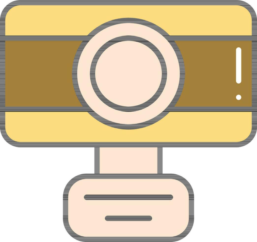 Flat Style Web Camera Yellow And Bronze Icon. vector