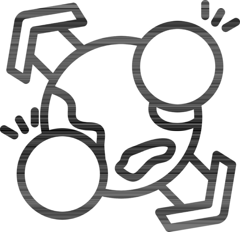World Economic Icon In Thin Line Art. vector