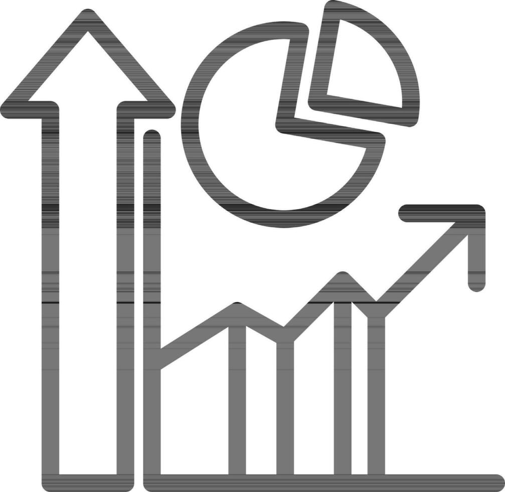 Stroke Style Infographic Chart Icon. vector