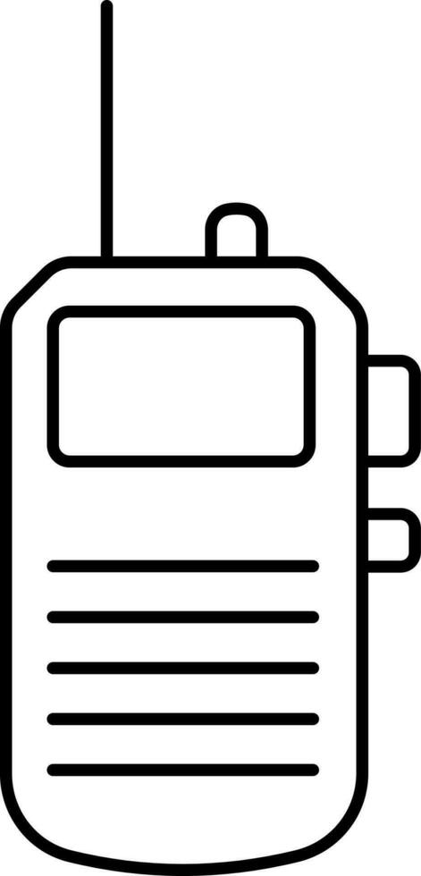 Walkie Talkie Icon In Line Art. vector
