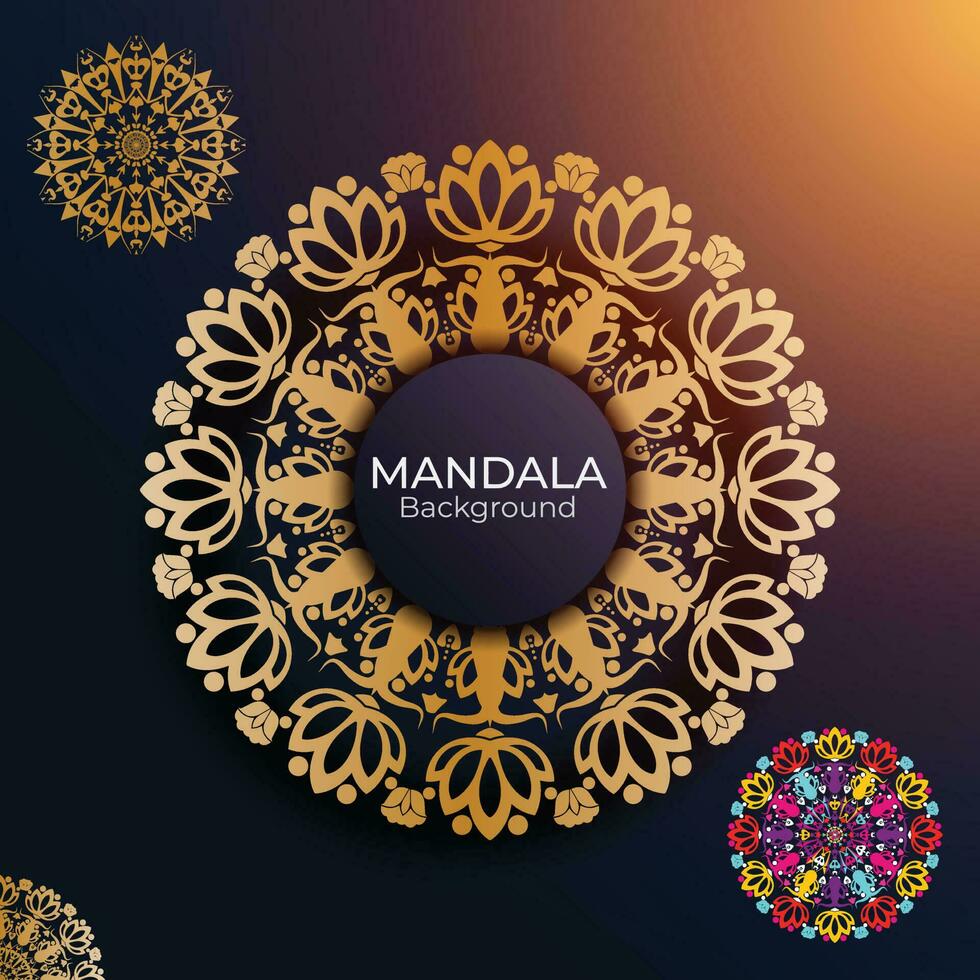 Luxury multicolor mandala background design vector