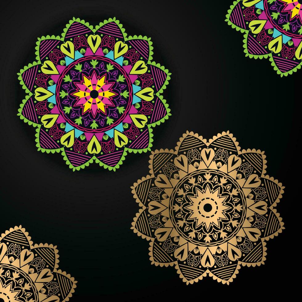 Luxury multicolor mandala background design vector