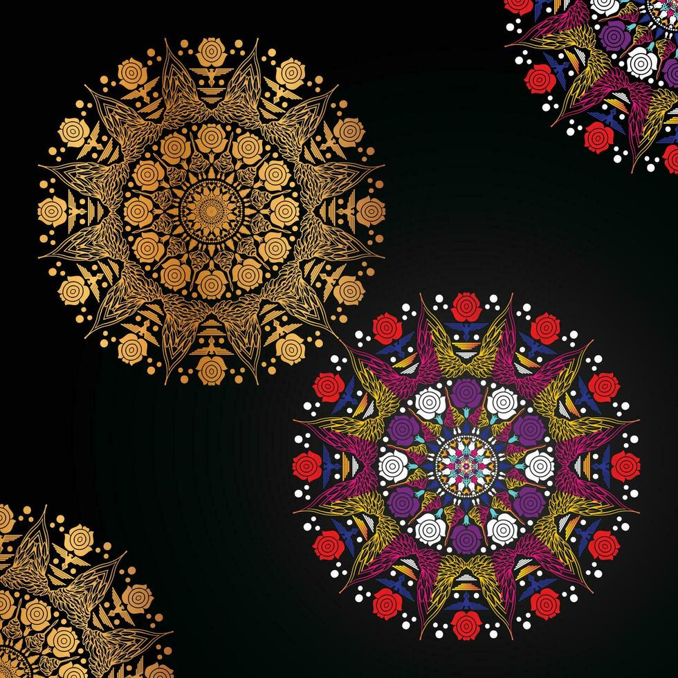 Luxury multicolor mandala background design vector