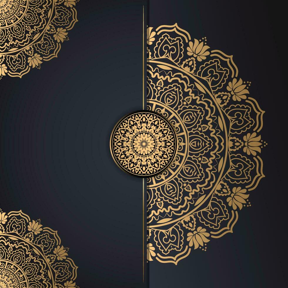 Luxury golden color mandala background design vector