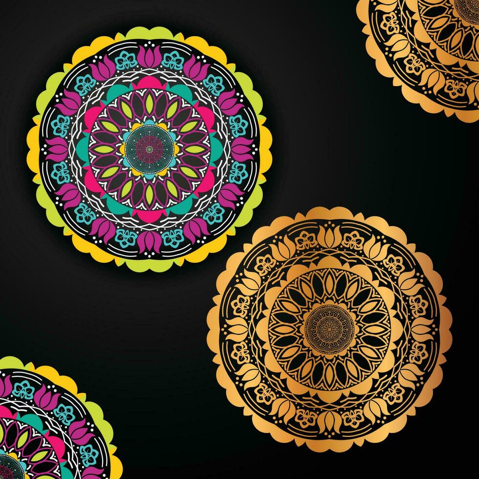 lujo multicolor mandala antecedentes diseño vector