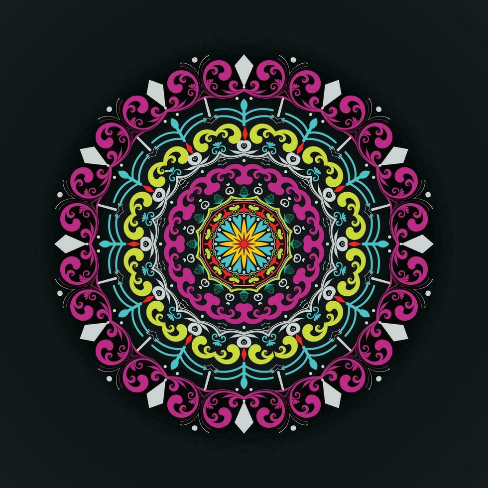 Luxury multicolor mandala background design vector