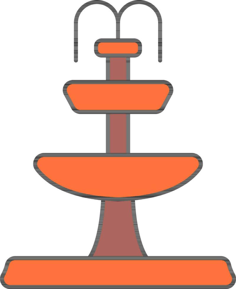 dos nivel fuente icono en naranja y marrón color. vector