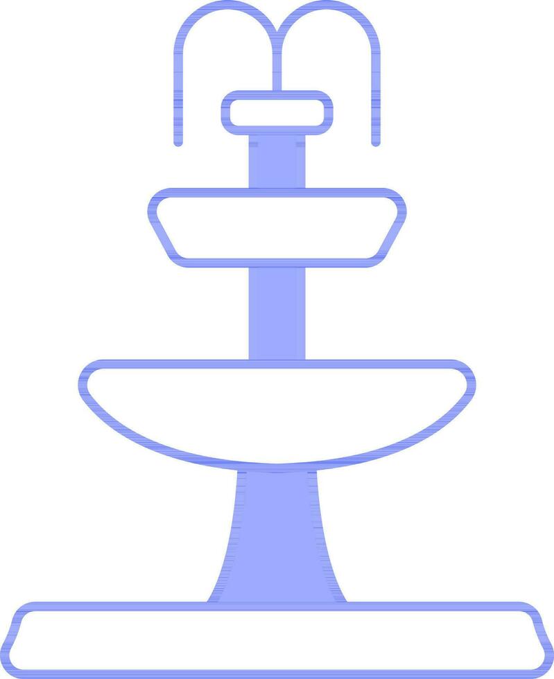 Two Tier Fountain Blue And White Icon. vector