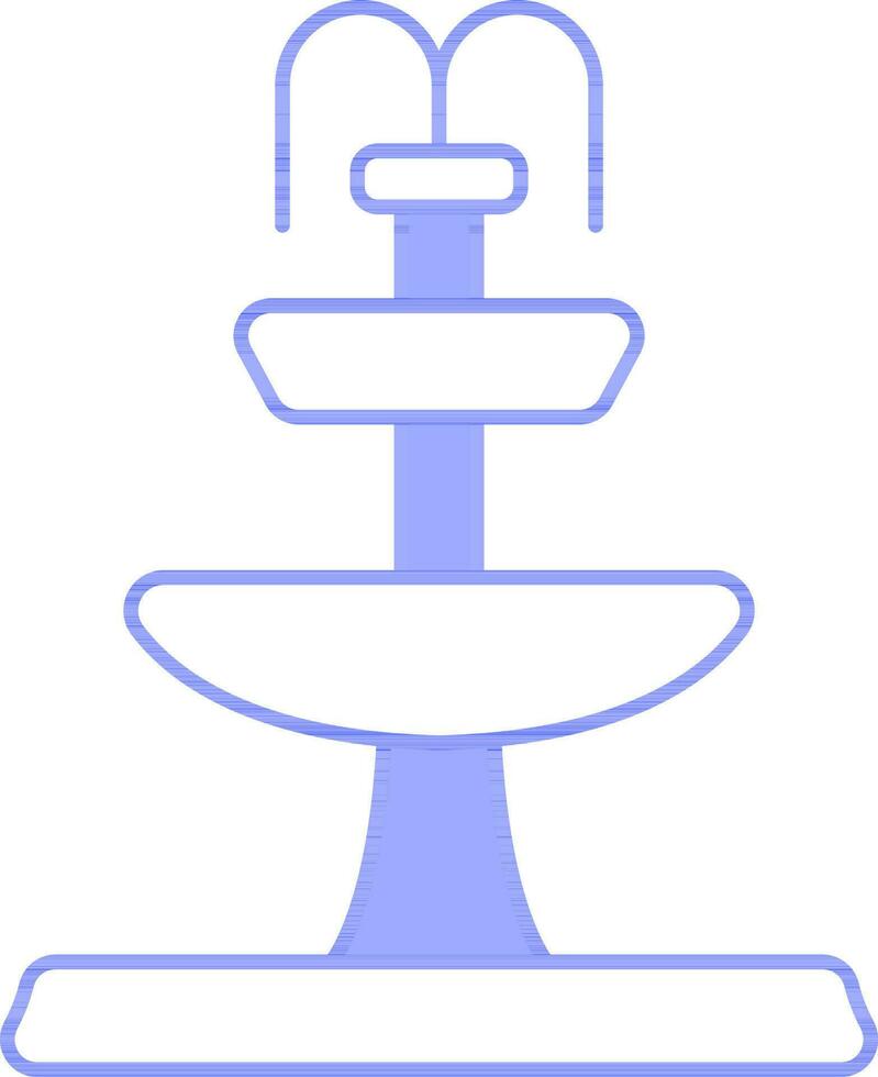 Two Tier Fountain Blue And White Icon. vector