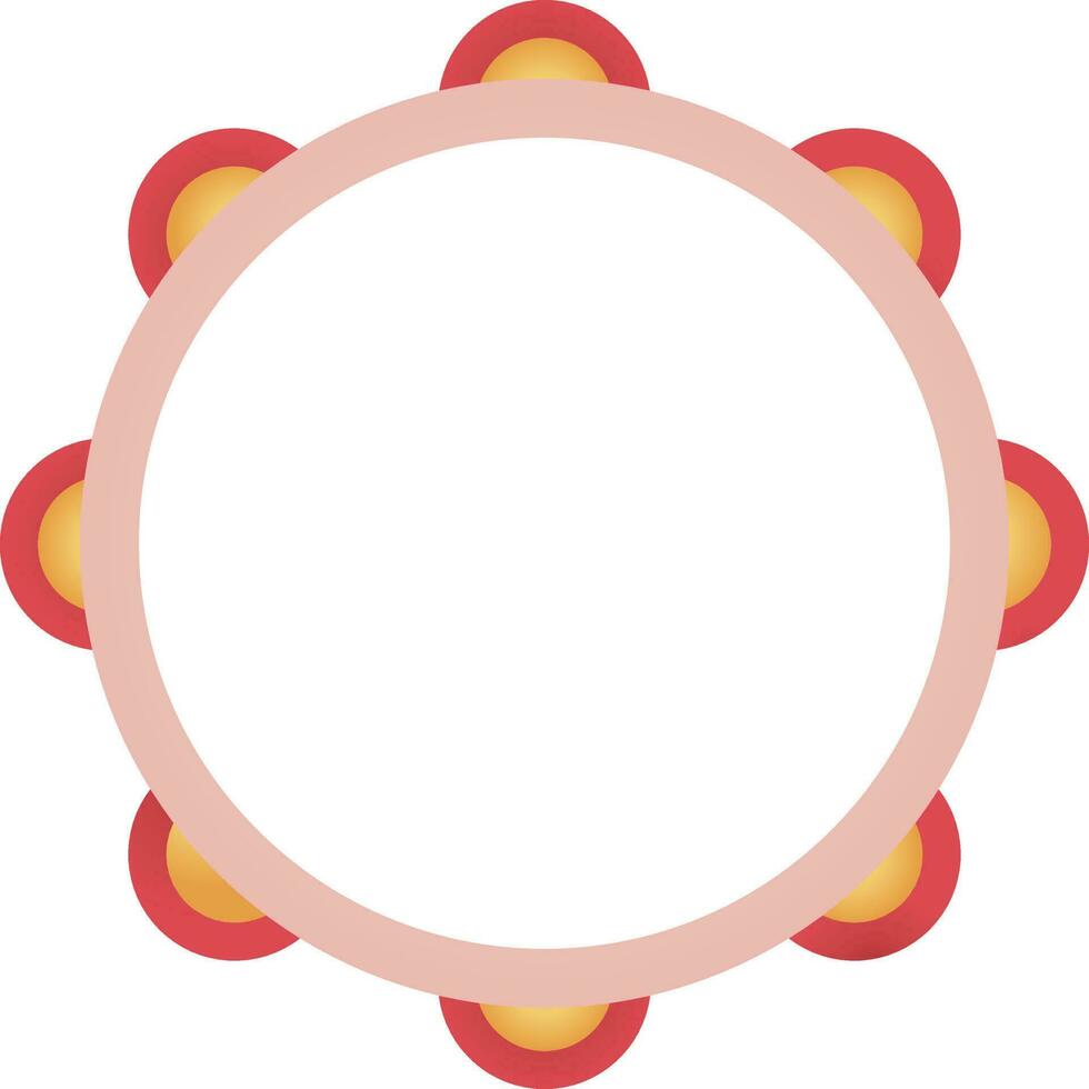 Tambourine Icon In Flat Style. vector