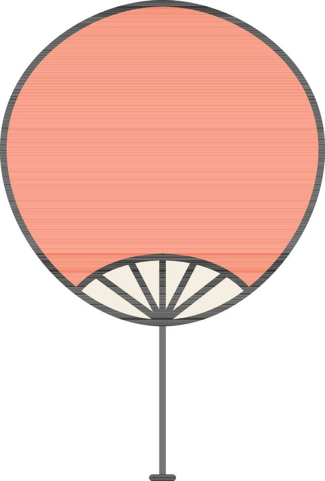 Isolated Uchiwa Fan Icon In Orange Color. vector