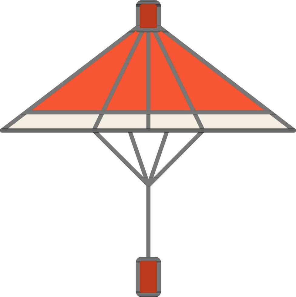 Orange And White Wagasa Flat Icon Or Symbol. vector