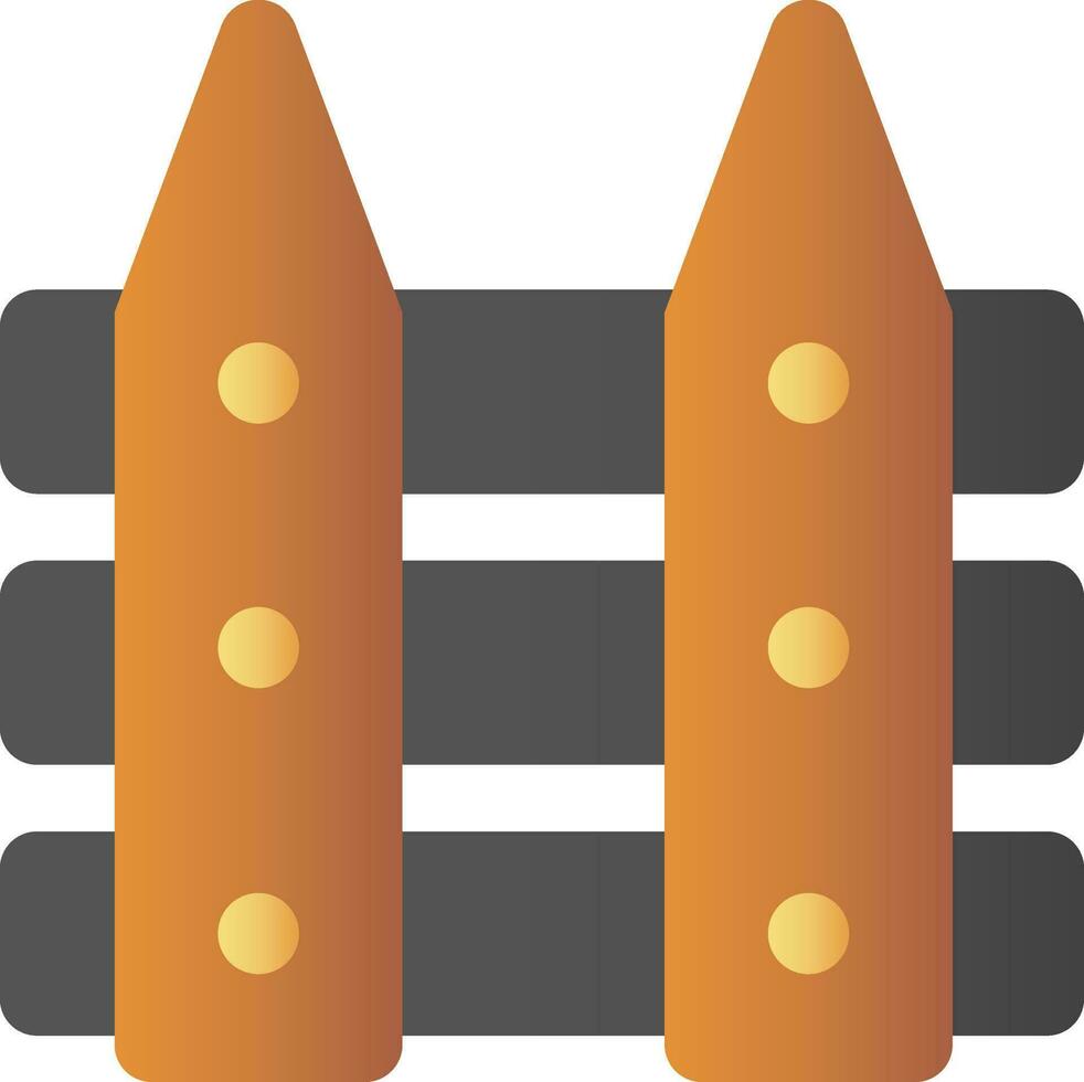 Fence Icon In Brown And Gray Color. vector