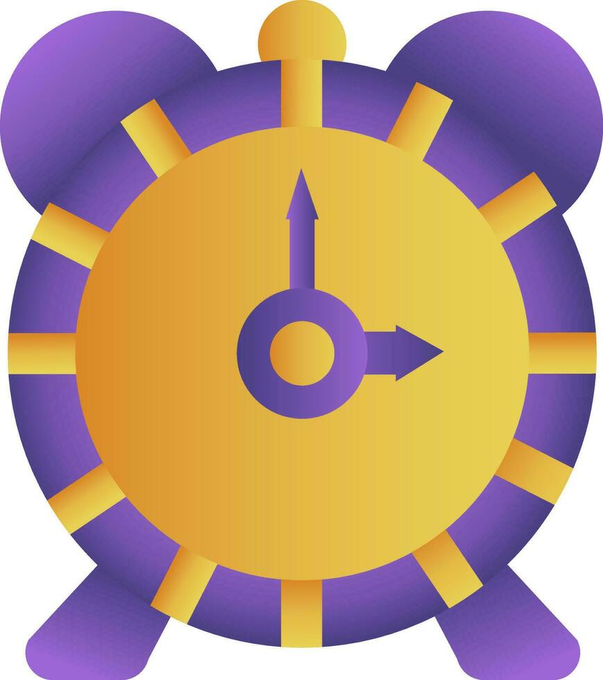 alarma reloj icono en púrpura y amarillo color. vector