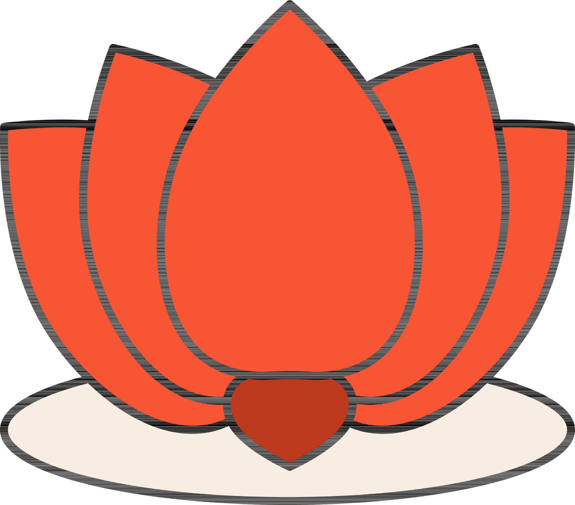 Orange Lotus Flower Icon In Flat Style. 24463416 Vector Art at Vecteezy