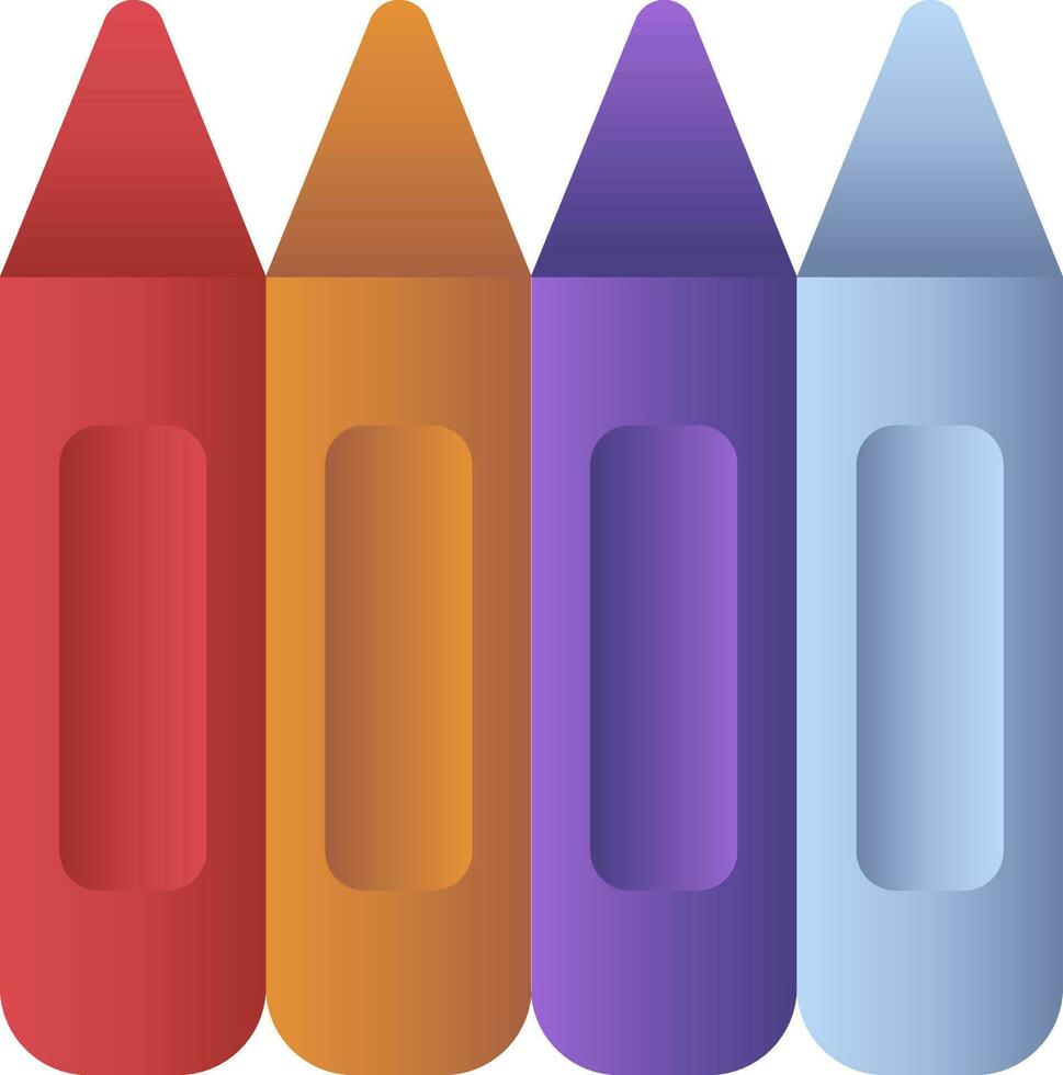 Crayons Icon In Flat Style. vector