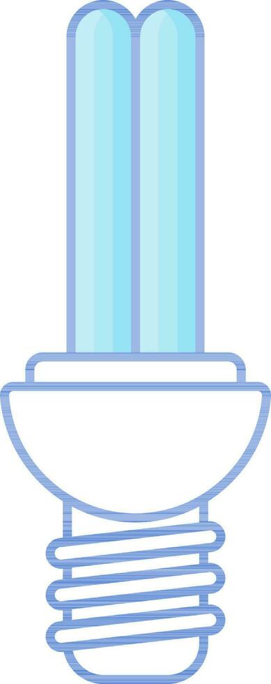 Blue And White CFL Bulb Icon Or Symbol. vector