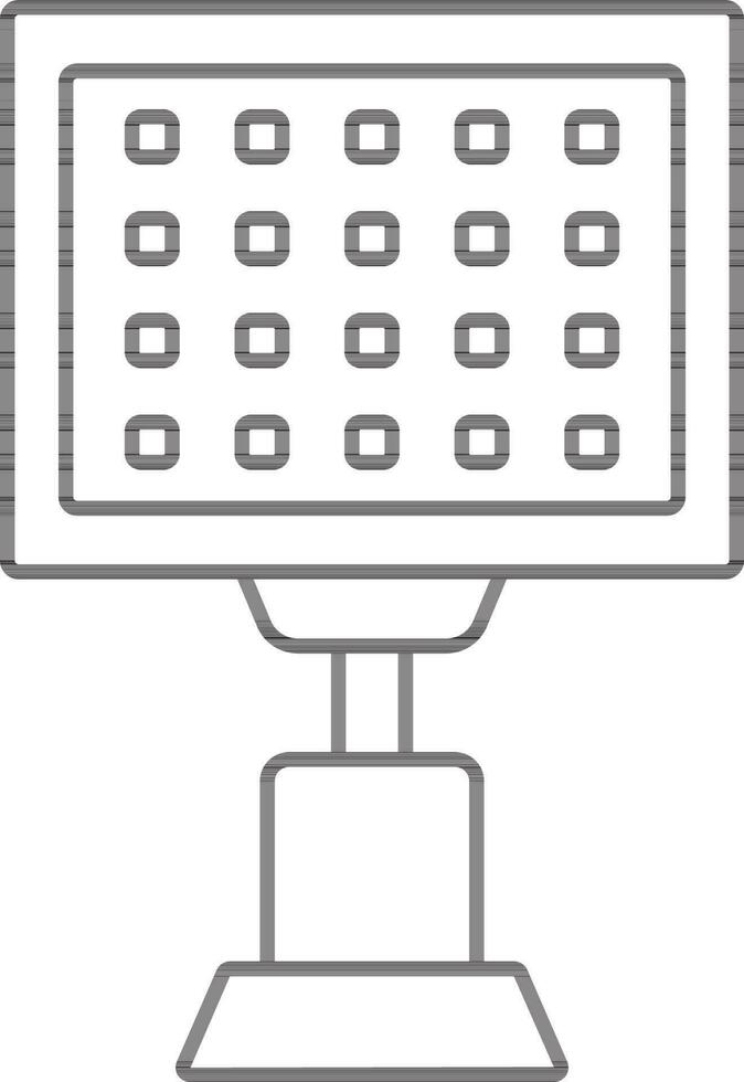 Linear Style Camera LED Light Icon. vector