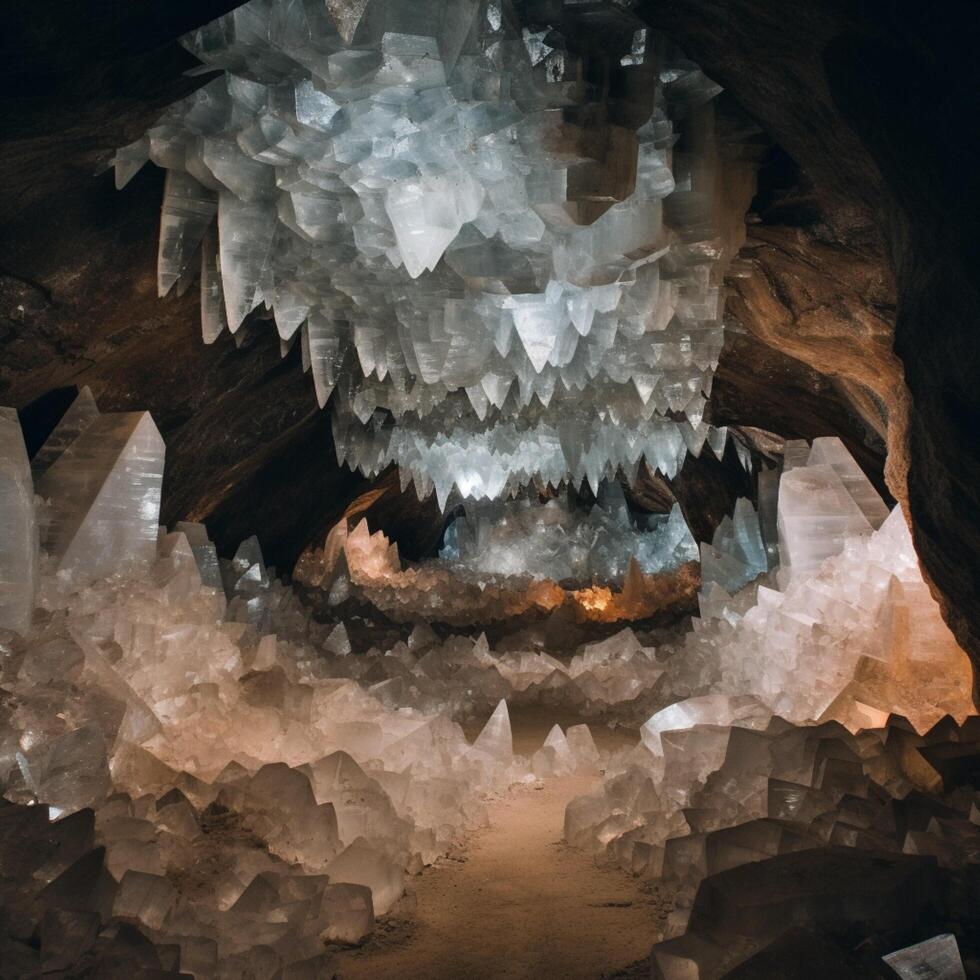 Diamond cave crystal rock photo