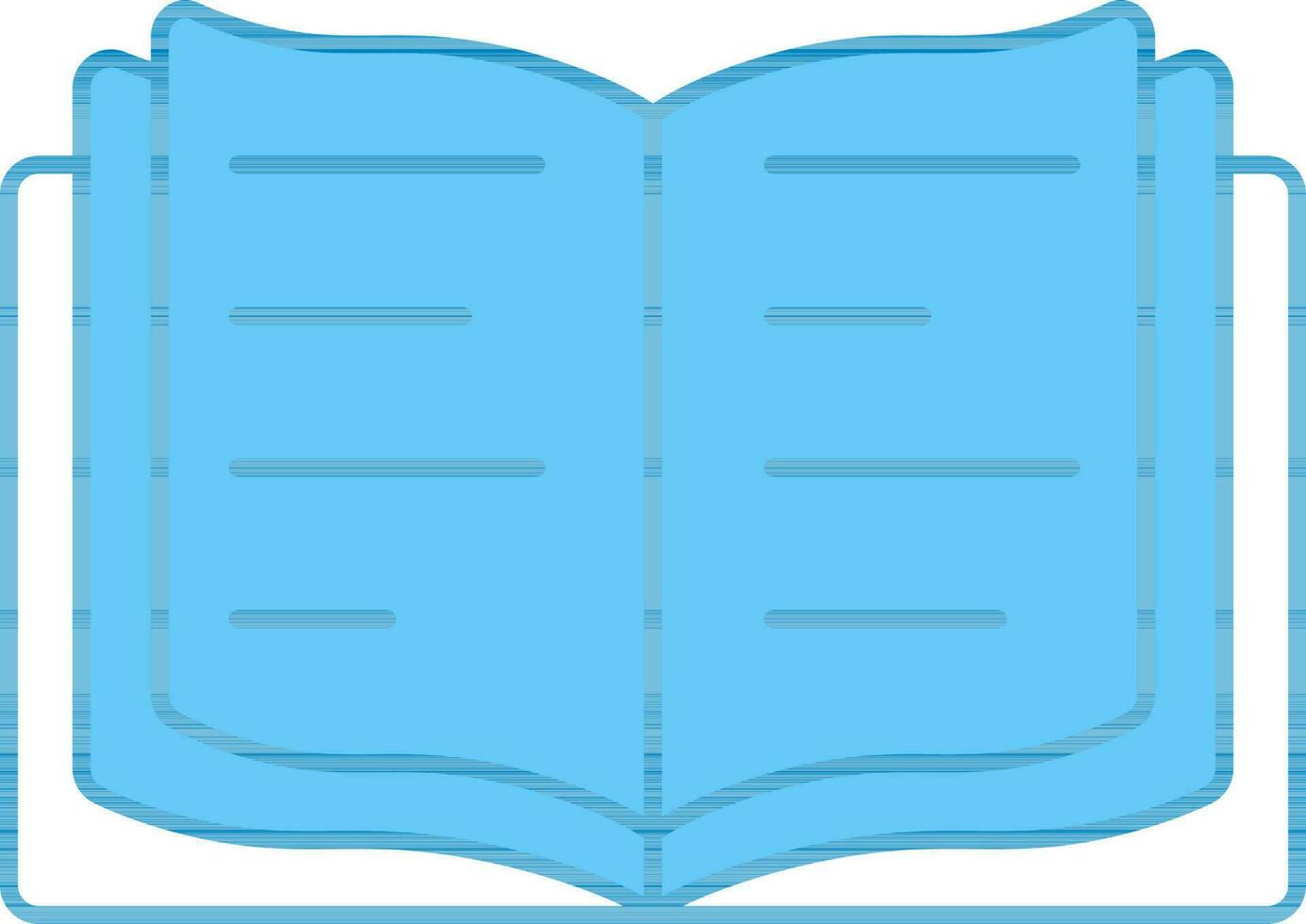 Open Book Blue And White Icon In Flat Style. vector