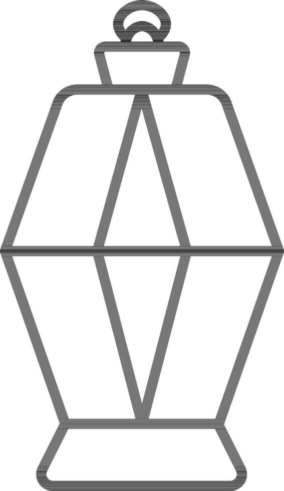 Vector Illustration of Lantern Icon in Line Art.