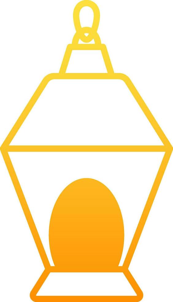 Lantern or Lamp Icon in Yellow And White Color. vector