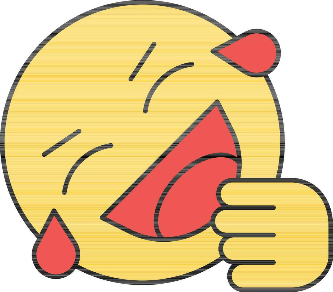 Red And Yellow Laughing Face Emoji Icon. 24463512 Vector Art at Vecteezy