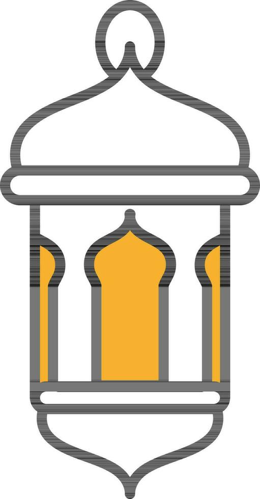 Illustration of Antique Lantern or Lamp Icon in Flat Style. vector